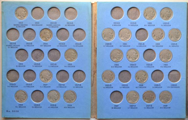 Partial Full Date Buffalo Nickel Set 1913-38