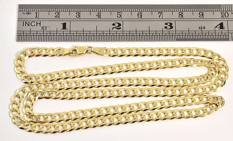 Sparkling 14k Beveled Curb Link Necklace