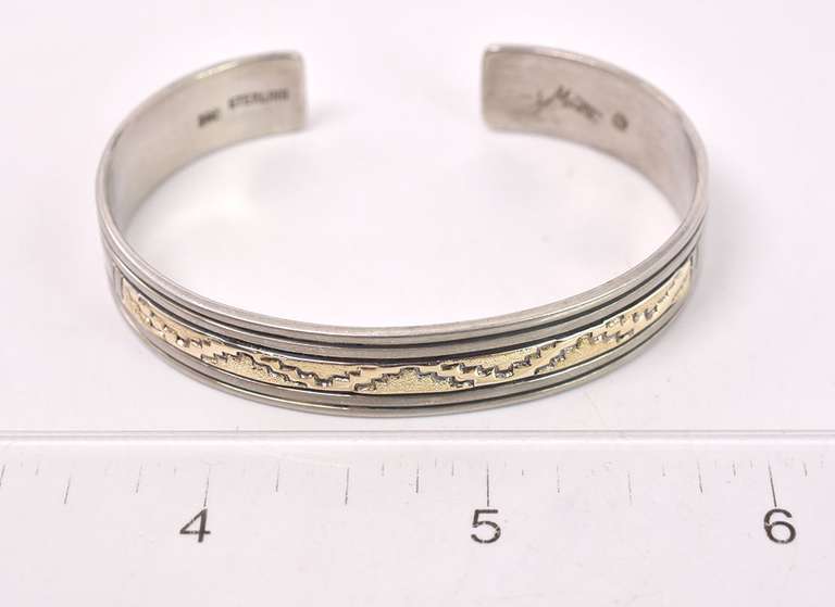 Sterling Silver Bracelet with 14K Yellow Gold Accents
