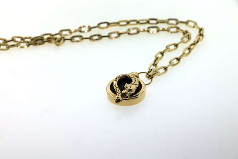 Immortal Handmade Italian 14k Gold Panther Necklace