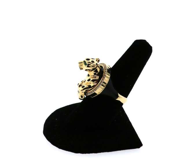 Pop Out Handmade 14k Gold Italian Resting Panther Ring