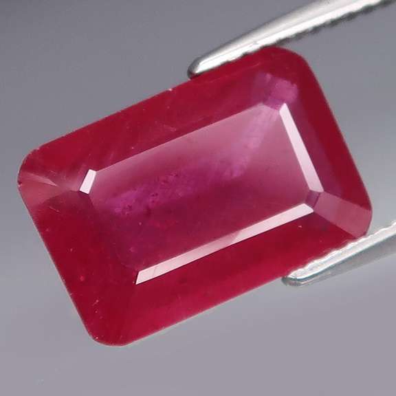 Blood red 6.16ct emerald cut Ruby