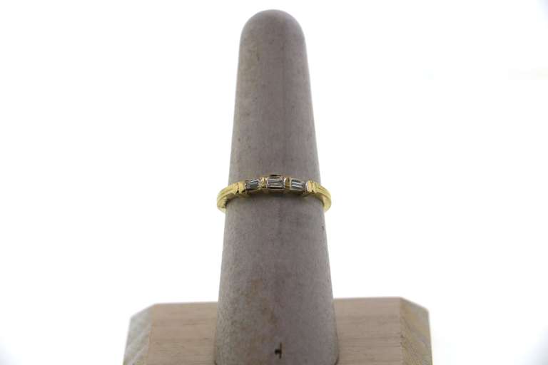 Three Stone Baguette Diamond Ring with 14k Gold