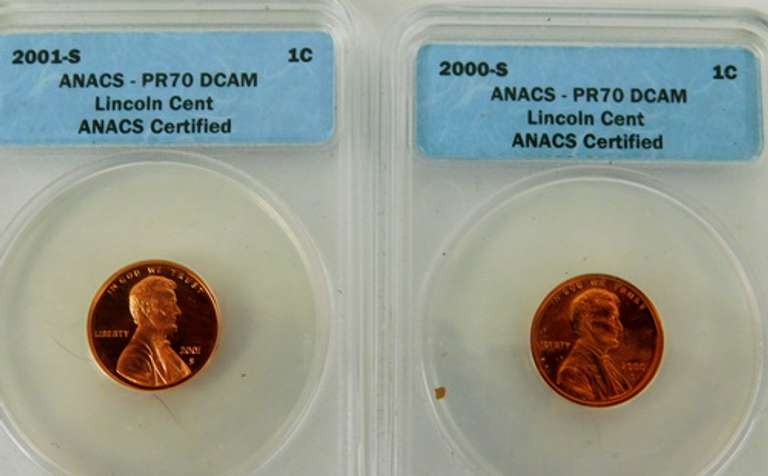2 Lincoln Cents, Graded