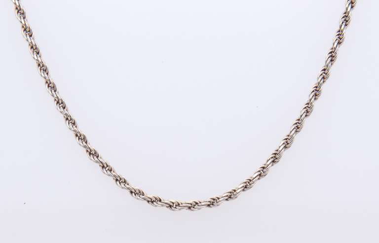 Vintage Sterling Silver Rope Chain Necklace
