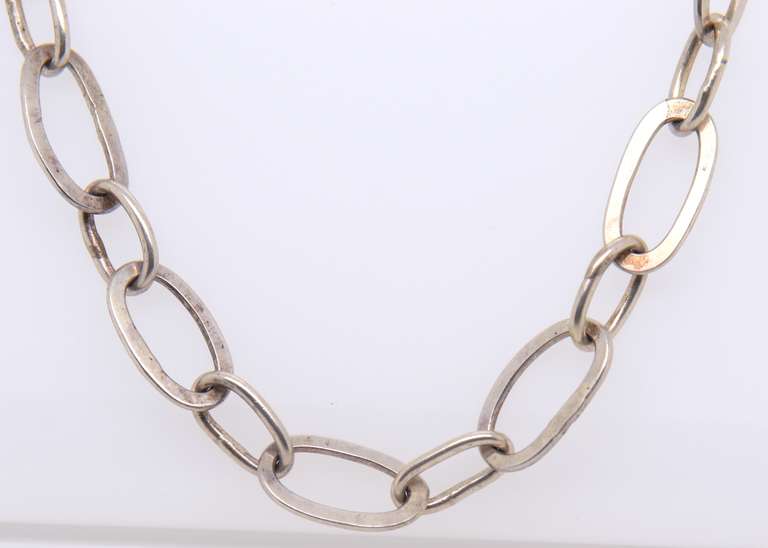 Sterling Silver Link Chain Long Necklace