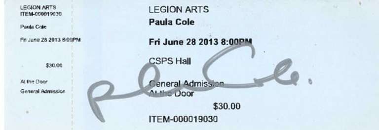 Paula Cole Autographed Signed Concert Ticket ACOA