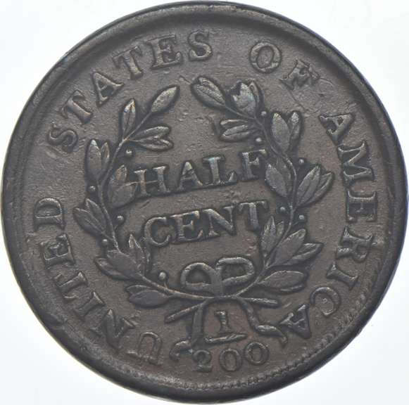 1804 Draped Bust Half Cent - Spike Chin - CUD OBV