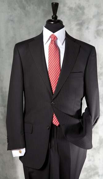 Formal Shadow Stripe Black Color Suit By Galante