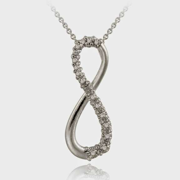 Sterling Silver Diamond Accent Infinity Pendant
