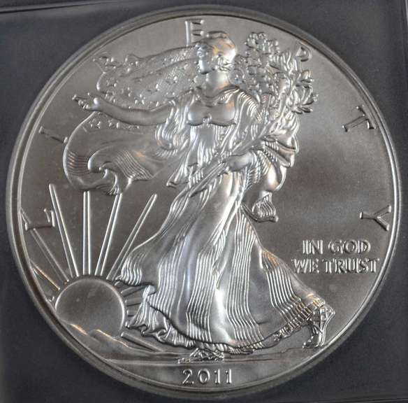 2011 American Silver Eagle ICG 25th Anniversary First Day Of Issue MS70.