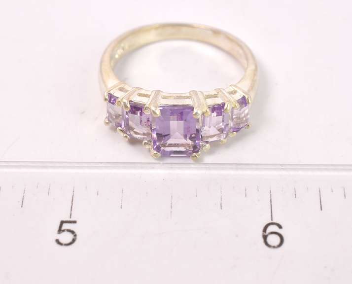 Purple Gemstone Ring in Sterling Silver