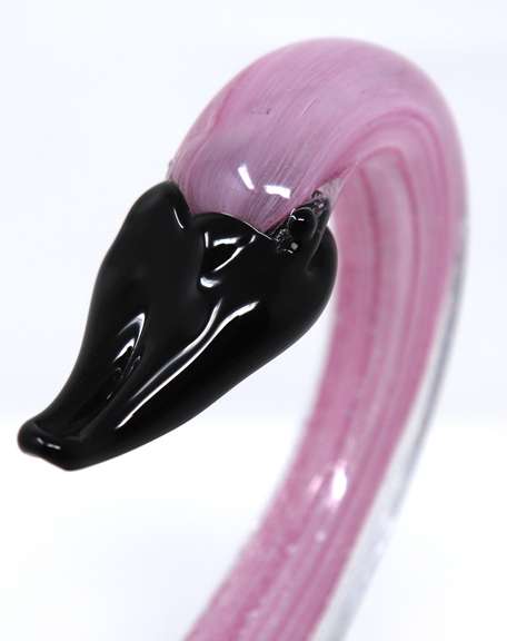 Murano Style Art Glass Swan Figurine