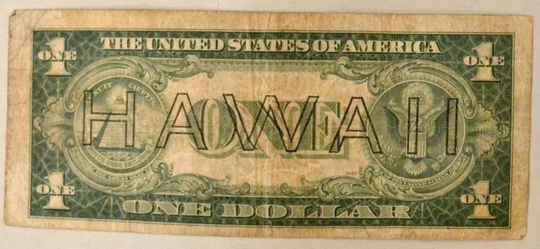 $ 1 1935 A Hawaii Emergency Overprint Silver Certificate