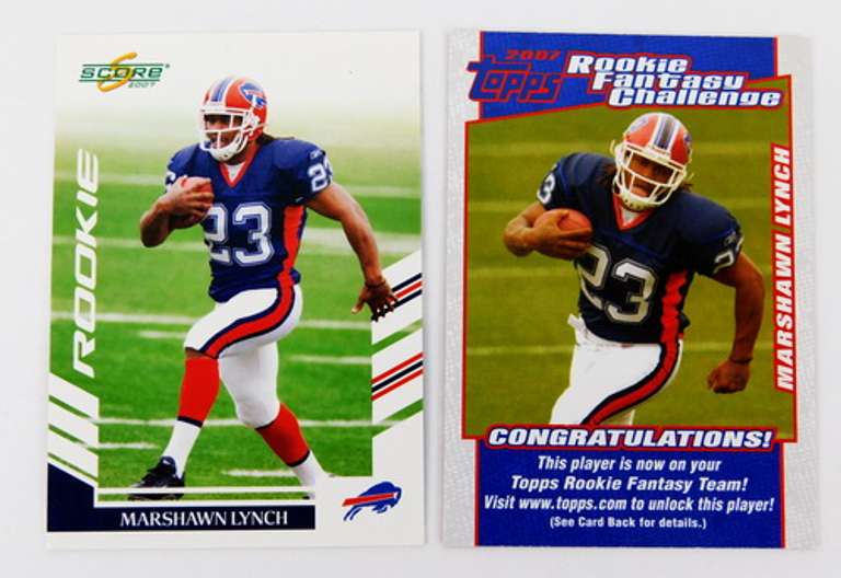 2 Marshawn Lynch 2007 Rookie Football Cards