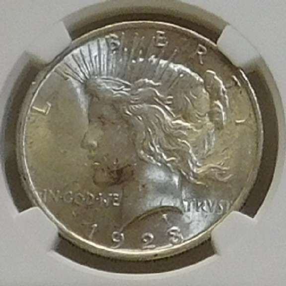 1923 Peace Dol NGC MS-62 toned