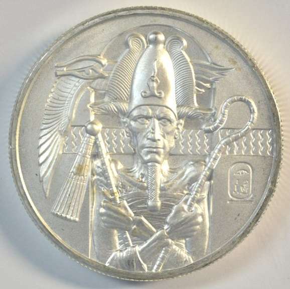 Special 2 Troy OZ pure Silver Egyptian God Osiris medallion