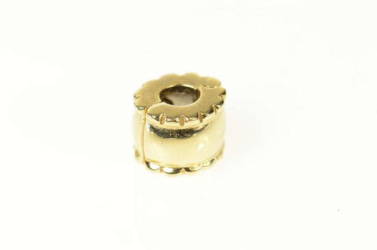 14K Yellow Gold Pandora Designer Beveled Clip Bead Pendant