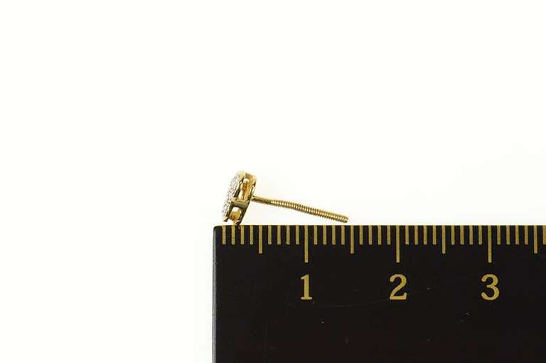 10K Yellow Gold Pave Diamond Heart Love Symbol Stud Single Earring