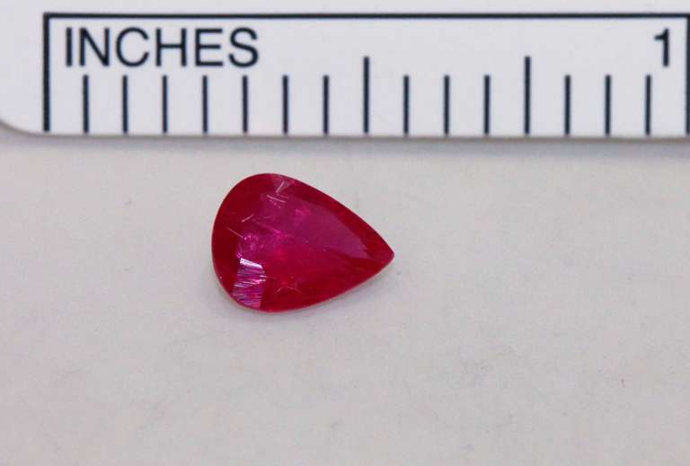 Pretty Pear Shaped Natural Ruby - 0.75 ct.