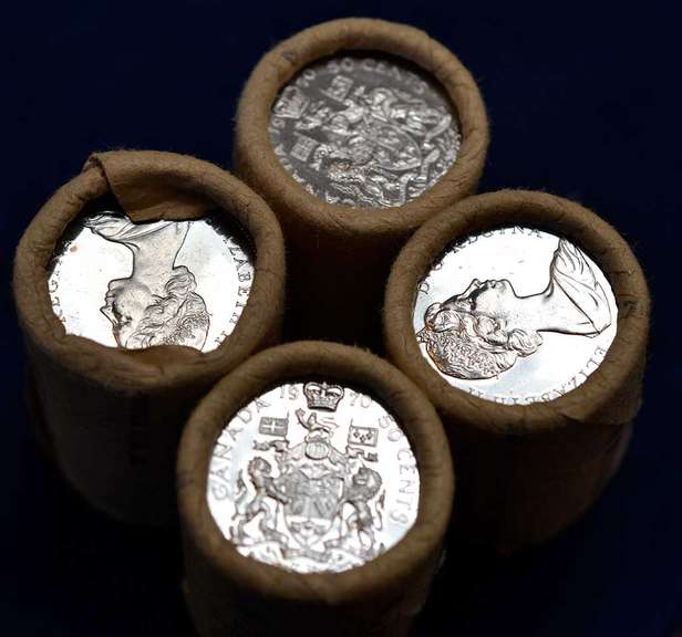 Lot Of 80 Unsearched Uncirculated Canadian Half Dollars In Brink's Rolls