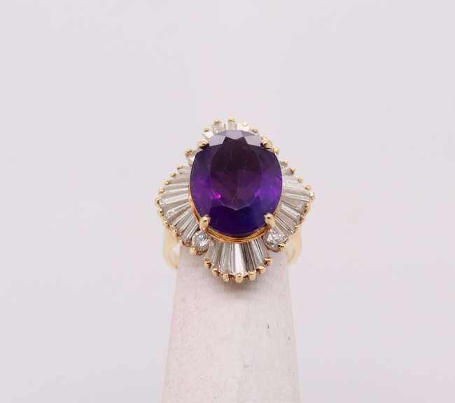 Fabulous Amethyst and Diamond Vintage Ring
