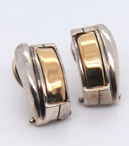 925/14kt Huggie Earrings