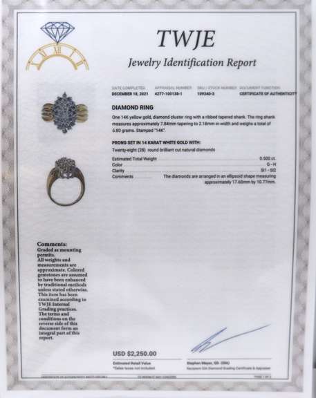 Stunning Yellow Gold Diamond Cluster Ring