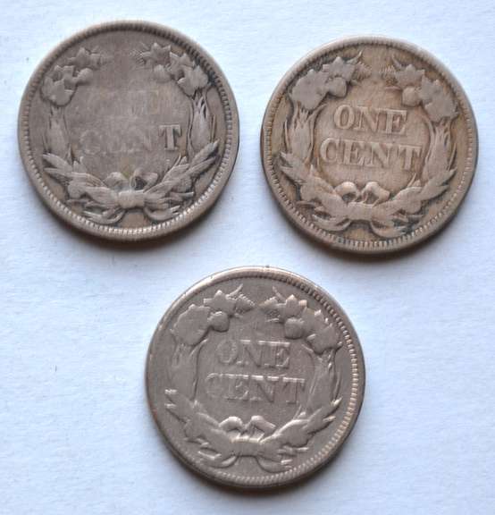 2 1857 & An 1858 Small Letters Flying Eagle Cent