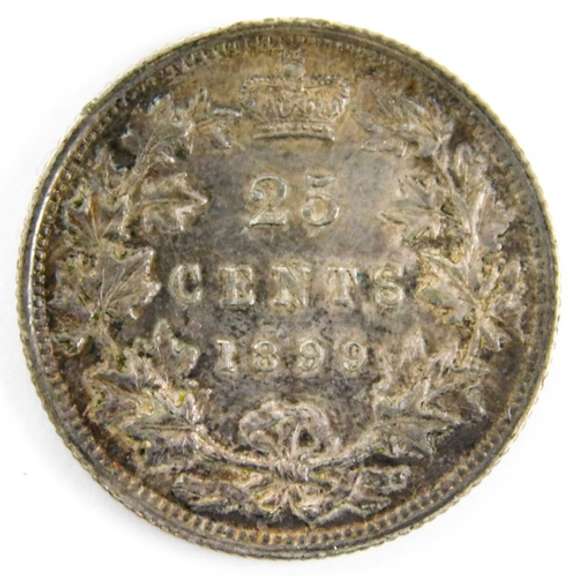 Rare 1899 25 Cent Canada Silver Coin