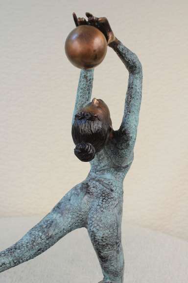 16inc Bronze Statue Art Deco Gymnast Sculpture Lim