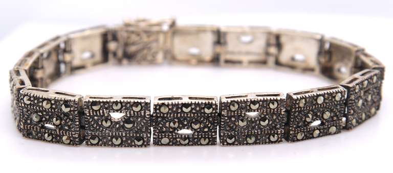 Vintage Set of Marcasite Necklace, Bracelet & Earrings