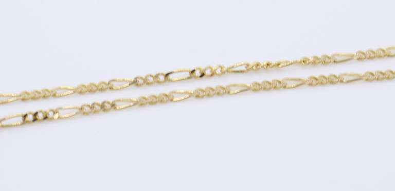 Simple Yellow Gold Figaro Link Chain Necklace