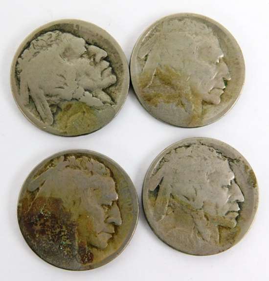 4 U.S. Buffalo Nickels