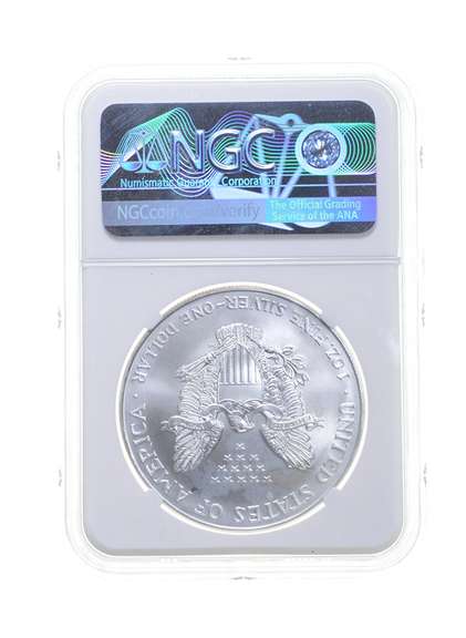 MS66 MINT ERROR 2000 American Silver Eagle - REV Struck Thru - NGC