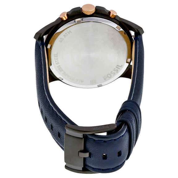 Fossil Black And Blue Dial Chronograph, New In Box.