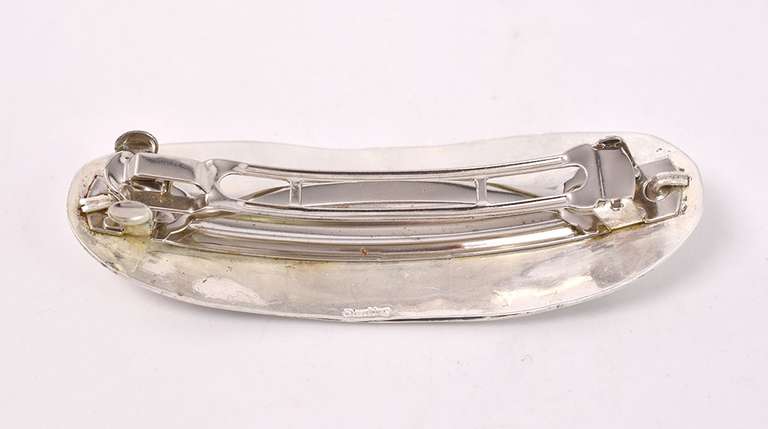 Coral and Turquoise Hair Pin in Sterling Silver