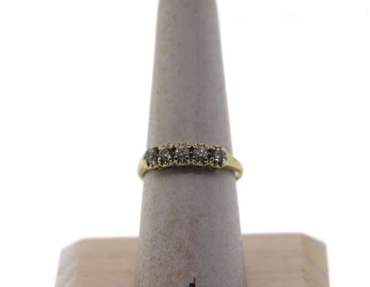 Elegant Five Stone Diamond Ring with 14k Gold Band