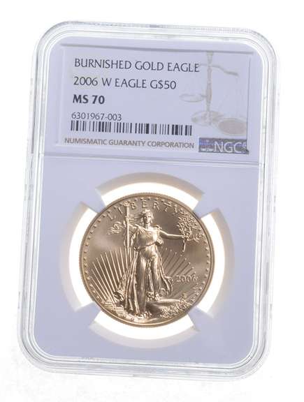 MS70 2006-W $50 Burnished American Gold Eagle - Graded NGC
