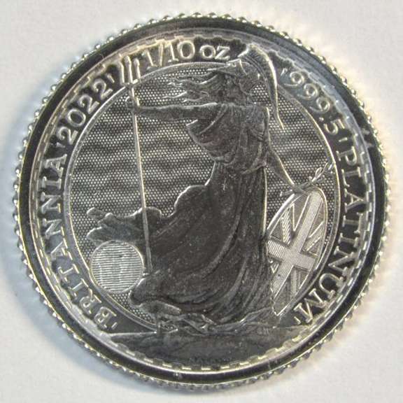 Pristine Superb Gem BU 2022 British pure Platinum 10 Pound coin