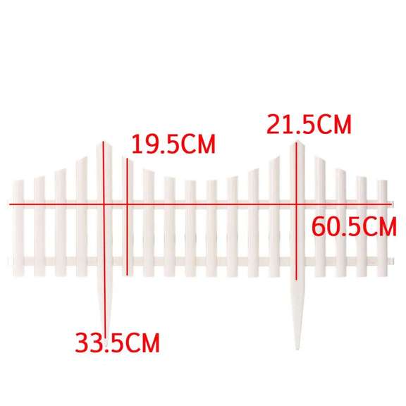 12 White Flexible Plastic Garden Picket Fence