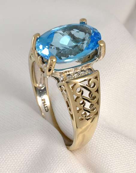 Bold Blue Topaz White Gold Ring