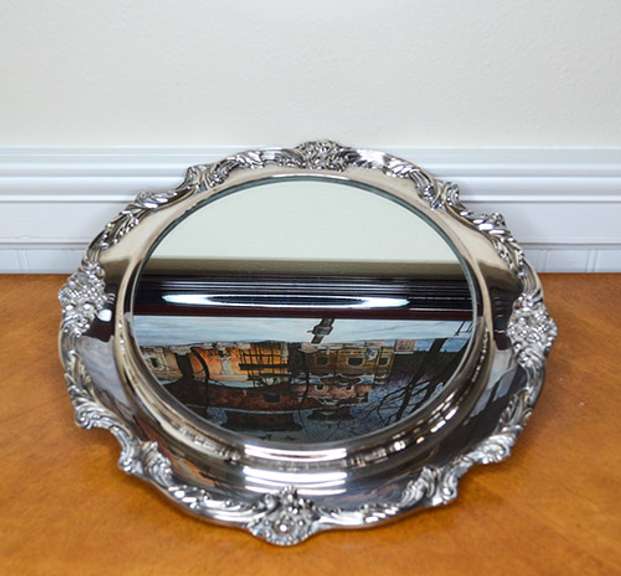Vintage Reed & Barton Silver-Plated Mirror Centerpiece