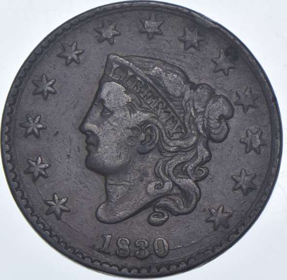 1830 Matron Head Large Cent - N4