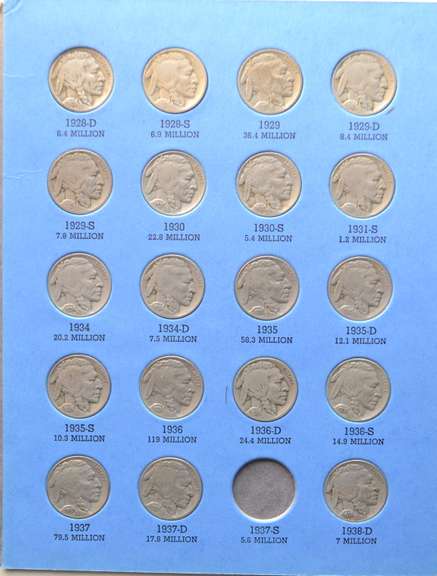 Partial Full Date Buffalo Nickel Set 1913-381913-38