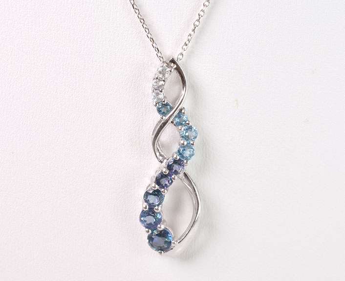 Marvelous Topaz Pendant Necklace in White Gold