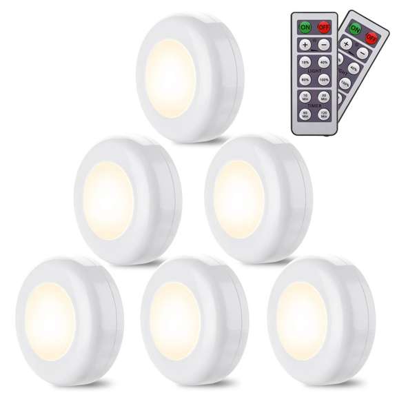 6Pcs Battery Remote Control Cabinet Light