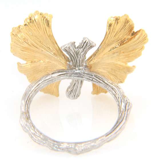 Micheal Aram Diamnd Butterfly Gingko Ring