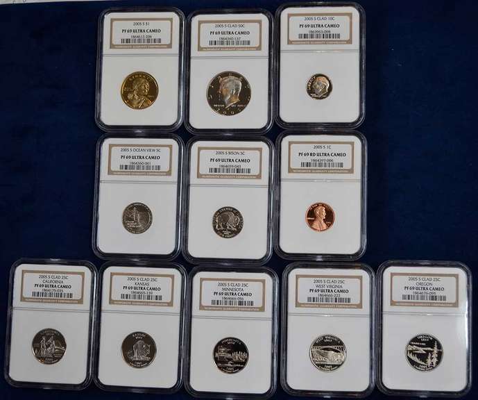 Complete Set Of 2005 Proof Coins NGC PF69 Ultra Cameo