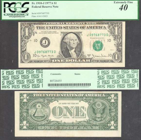 $1 1977-A Affordable Cutting Error PCGS 40